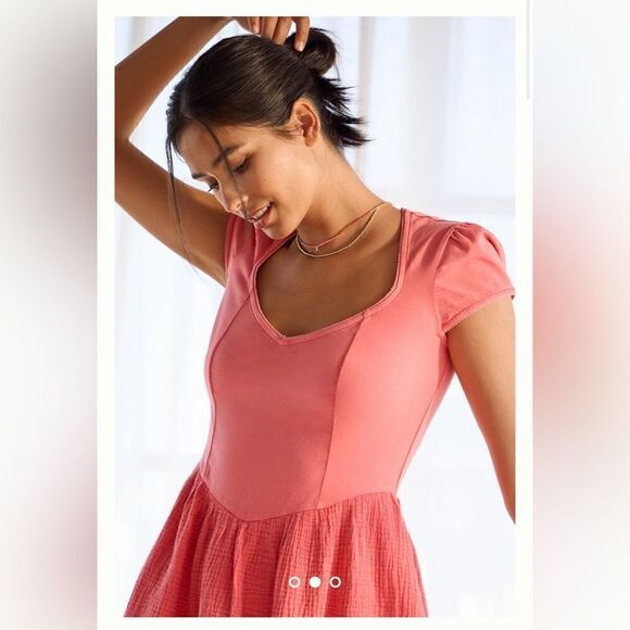 Anthropologie Short-Sleeve Mini Sleep Dress Size Large - Picture 2 of 3